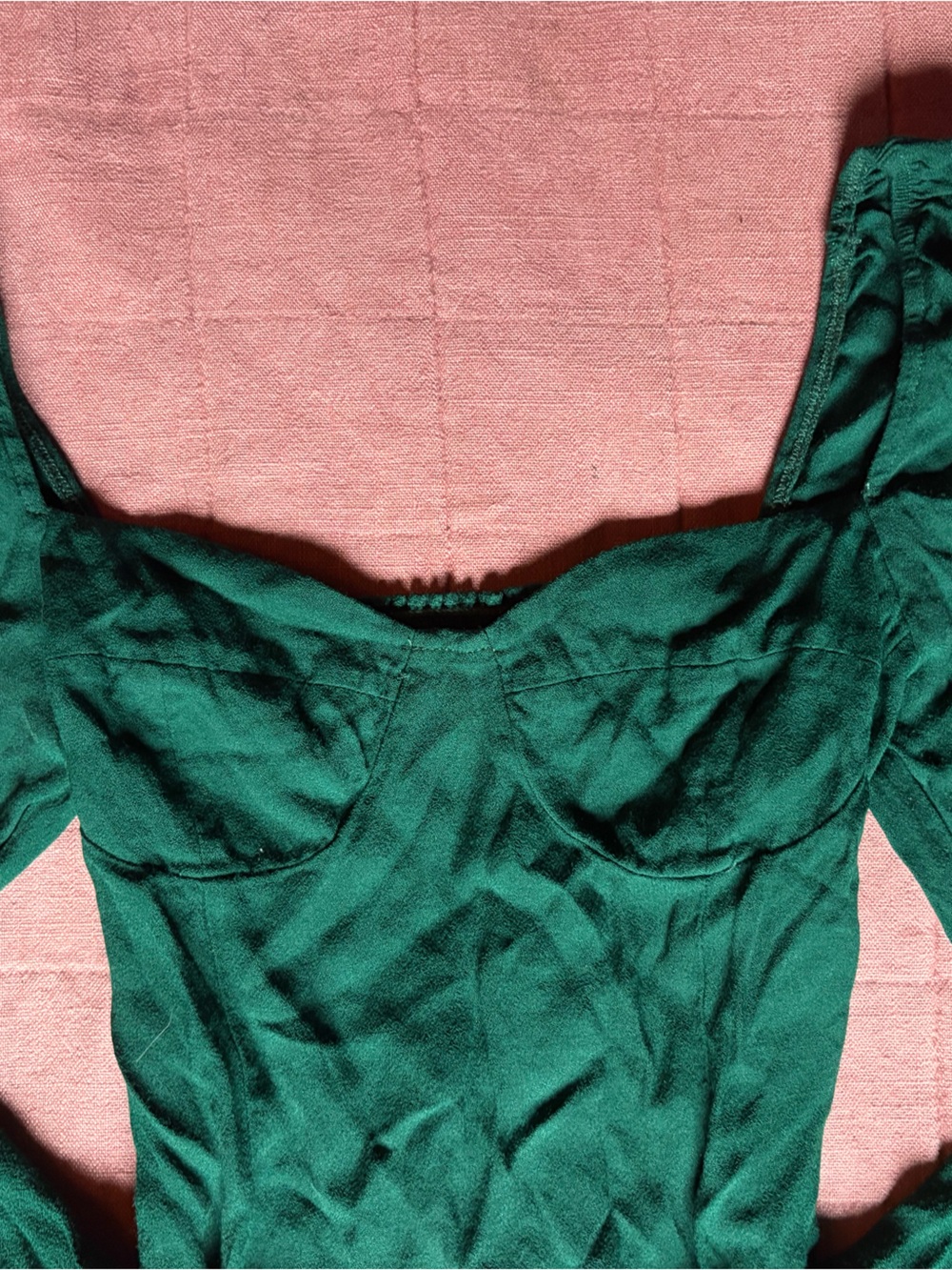 Reformation Long Sleeve Top- Size 0- Green- Sweetheart Neckline - Picture 4 of 13
